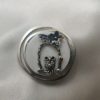 Broche aimantée "Chouette sur branche fleur et nacre" – Image 2