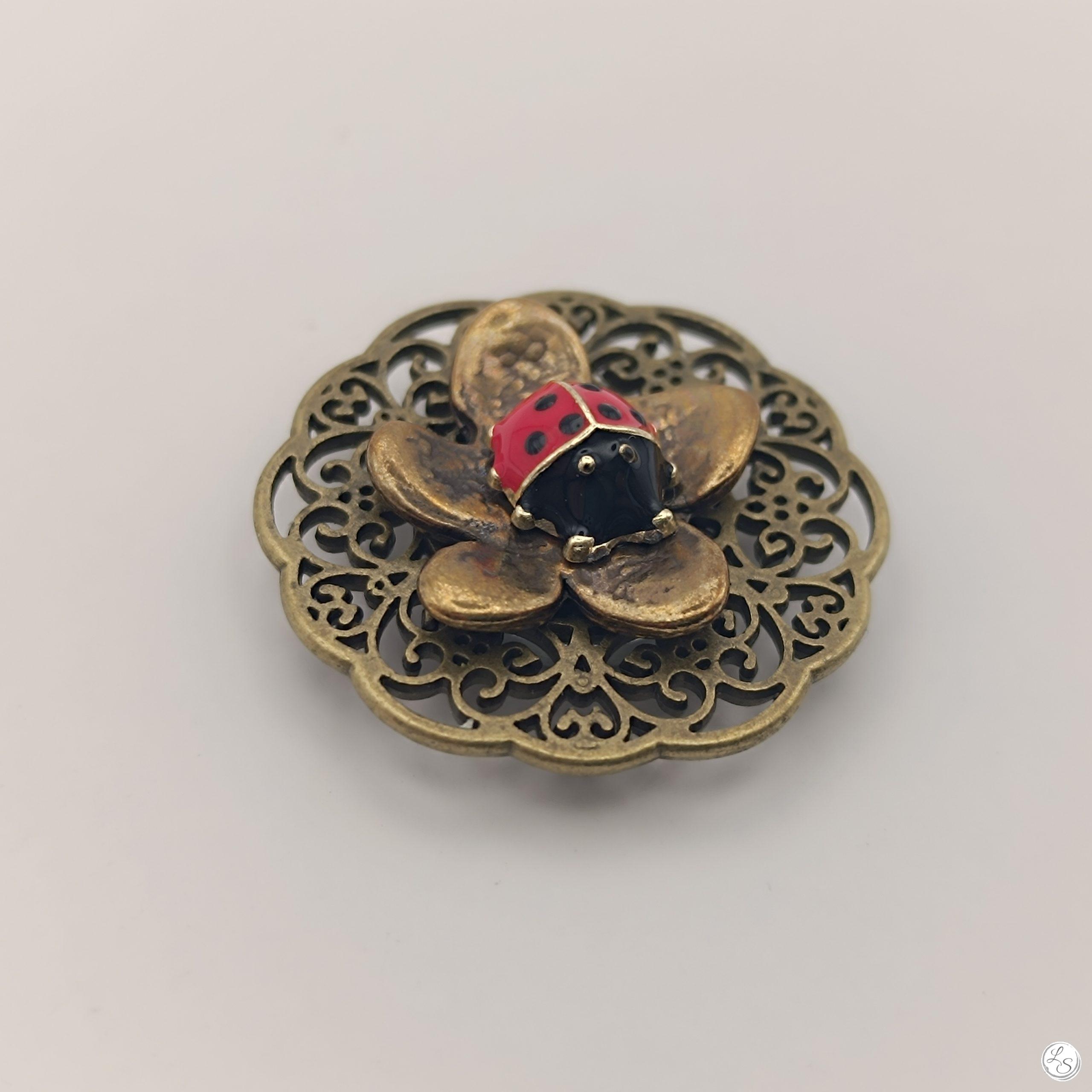 broche aimantée lulushop coccinelle bronze