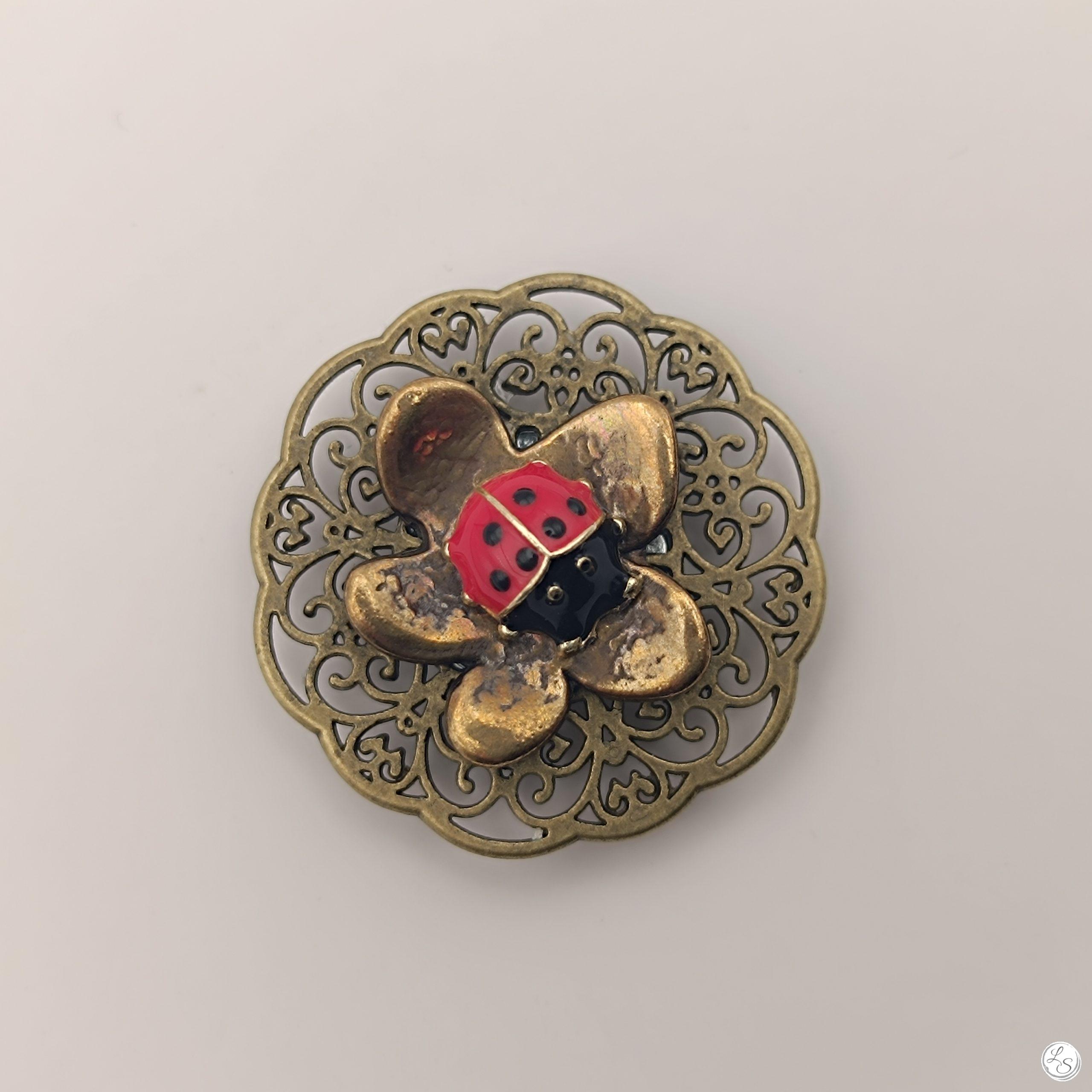broche aimantée lulushop coccinelle bronze