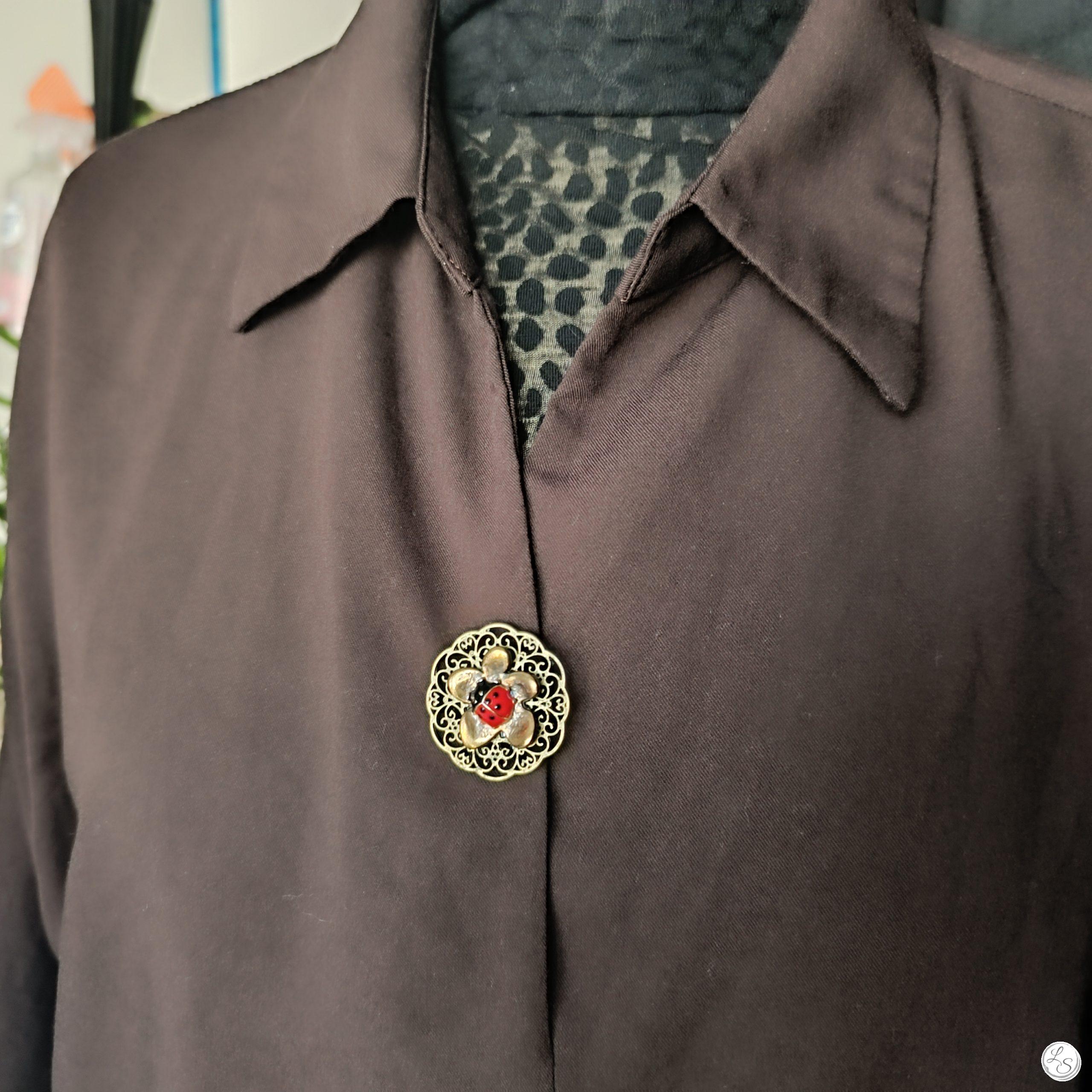 broche aimantée lulushop coccinelle bronze