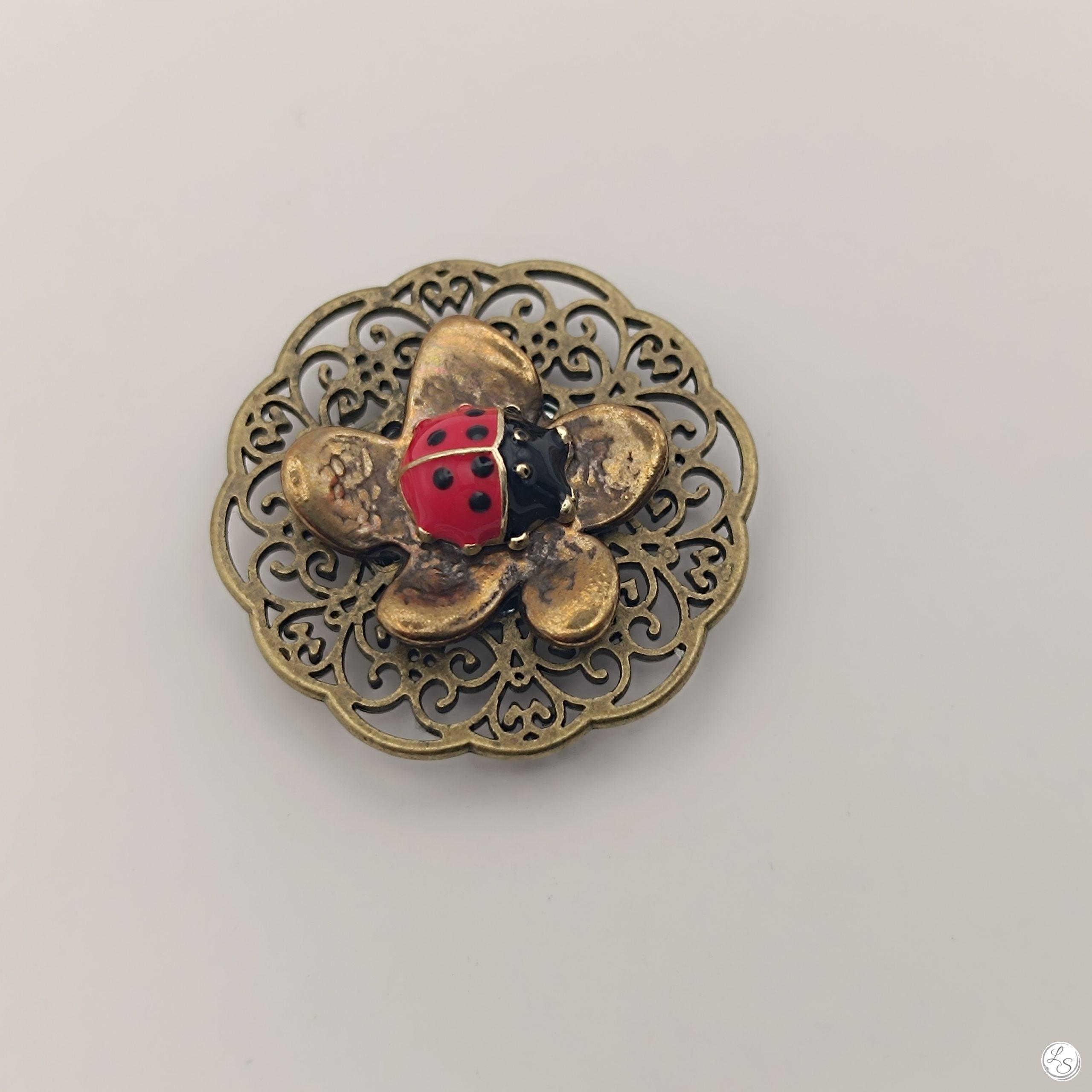 broche aimantée lulushop coccinelle bronze