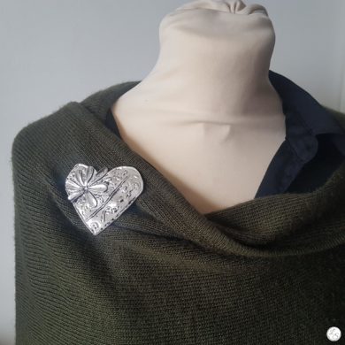 Broche aimantée "Cœur fleur"