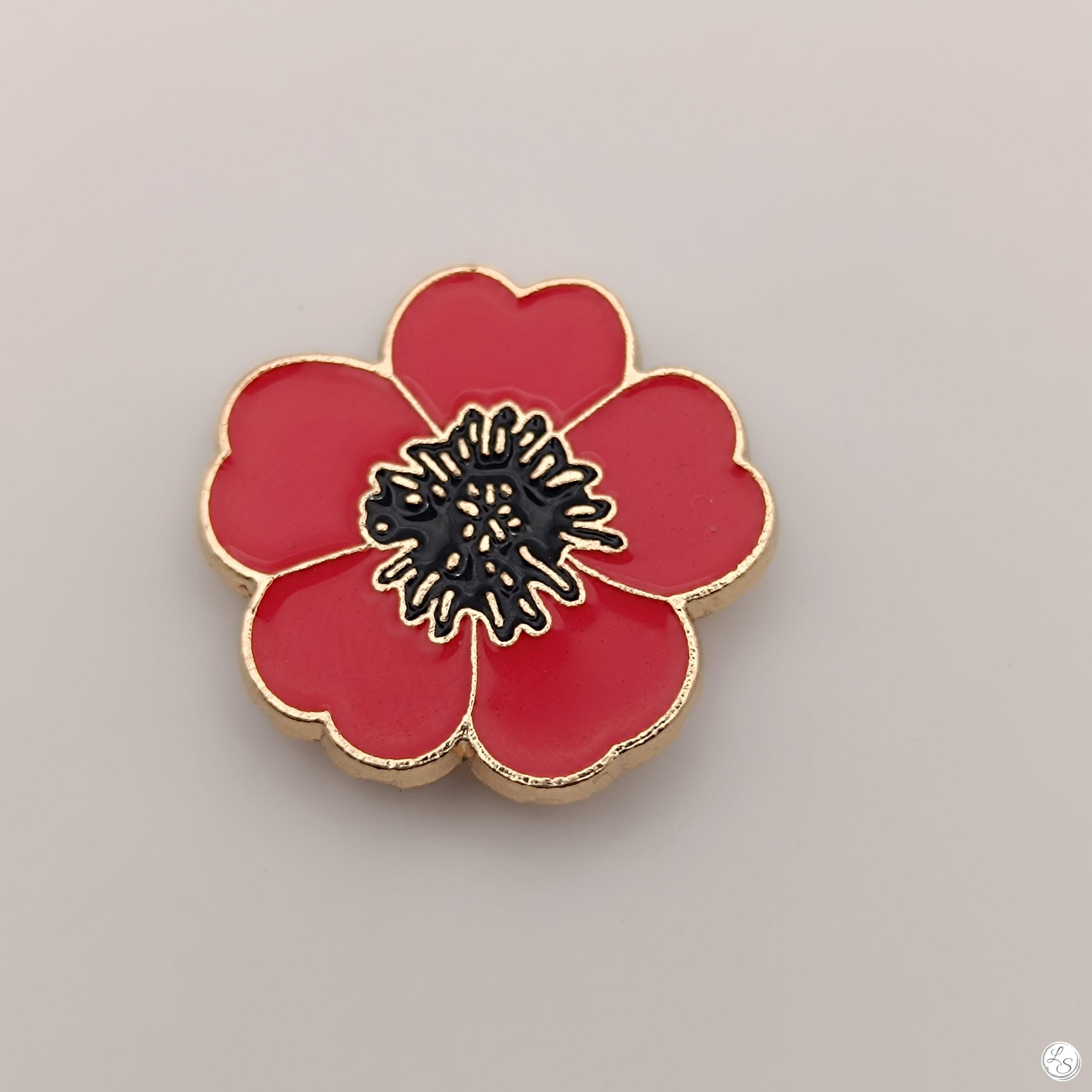 Broche aimantée "Fleur coquelicot"
