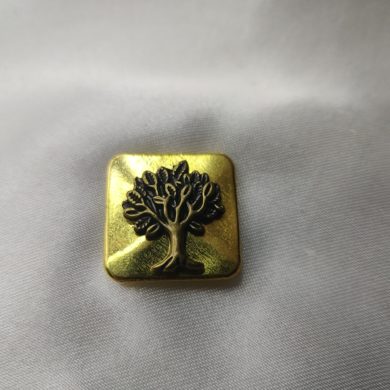 Broche aimantée "Carré or et son arbre de vie bronze"