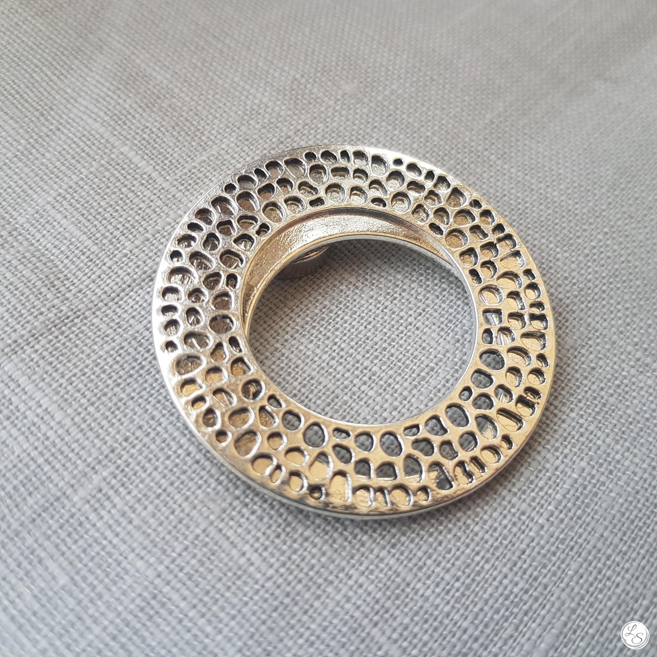 Broche aimantée "Double anneaux argenté"