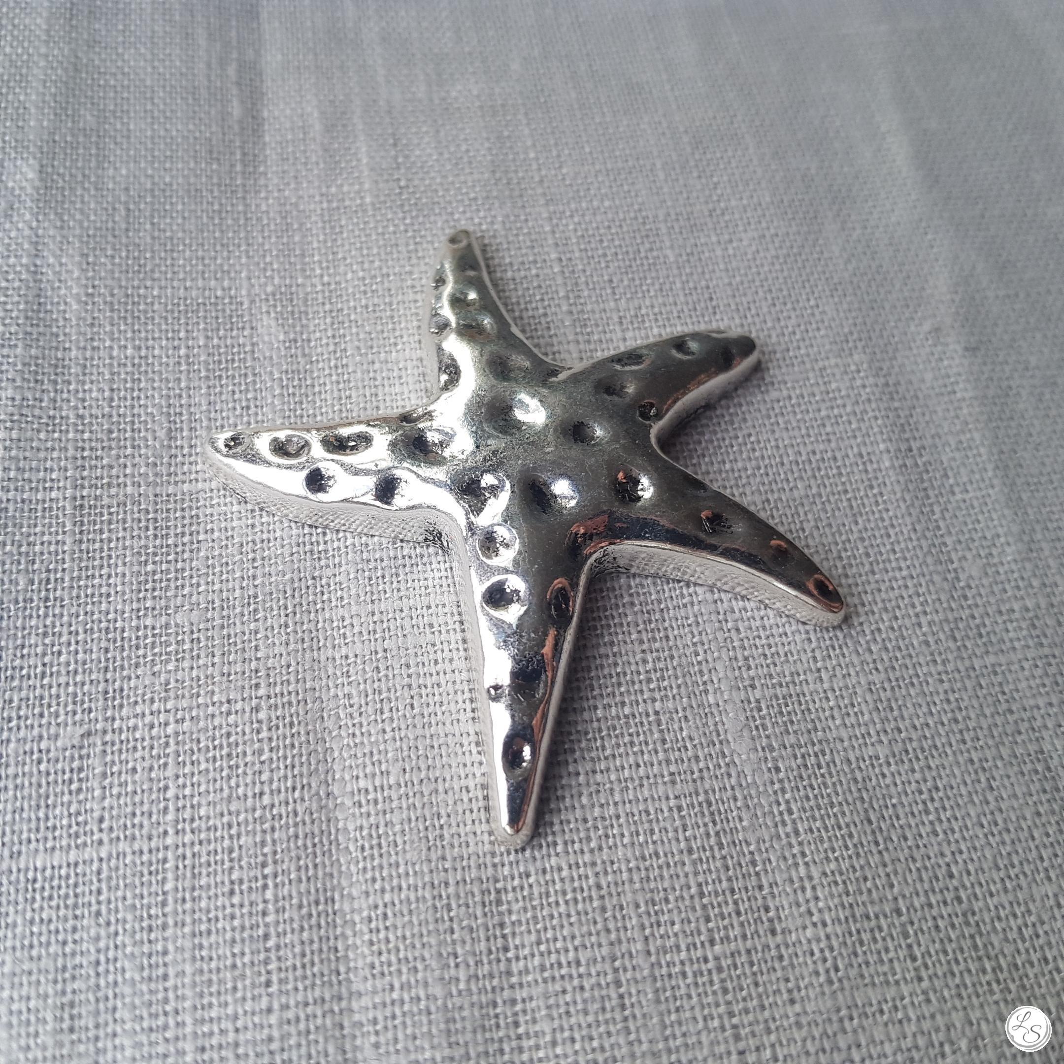 Broche aimantée "Étoile martelée"