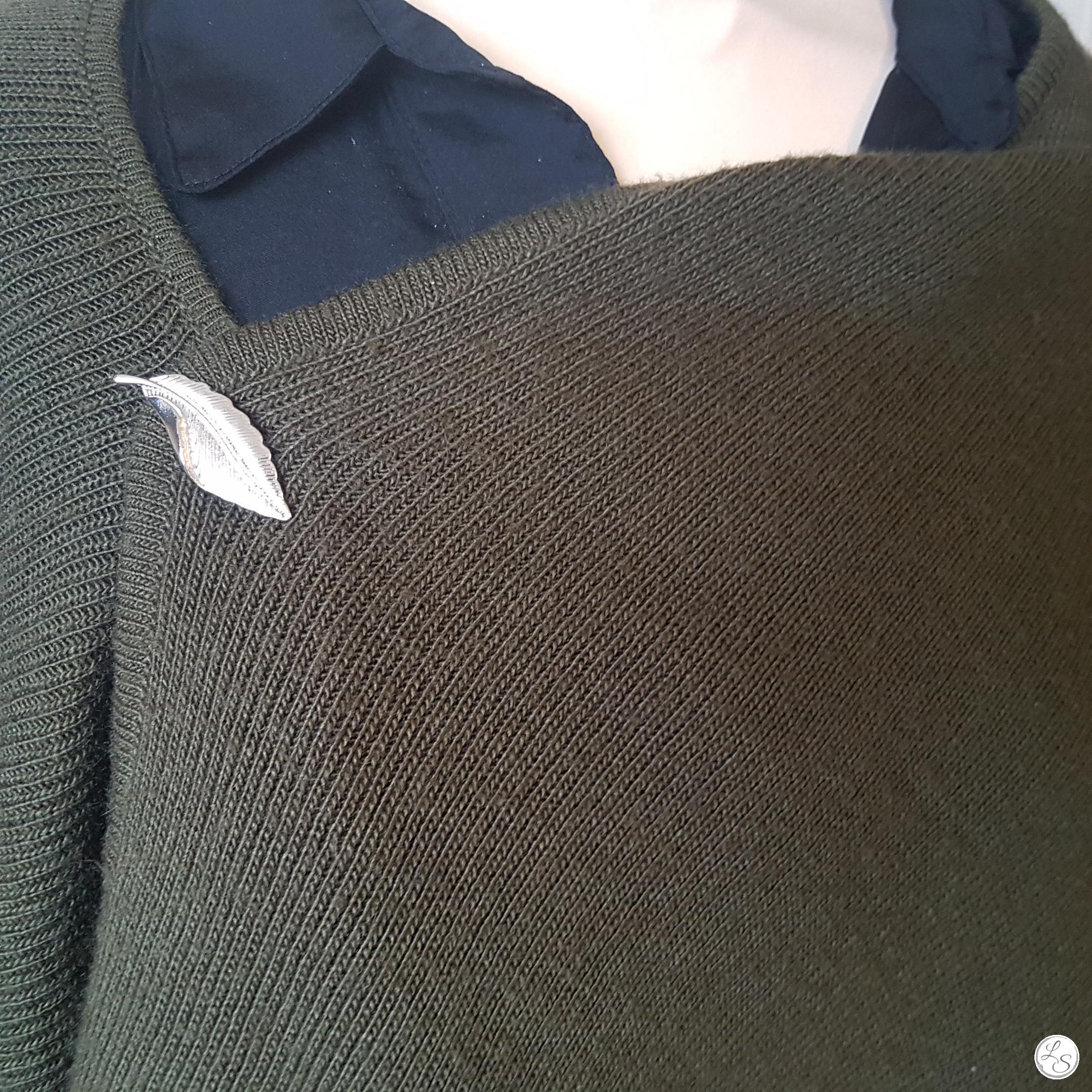 Broche aimantée "Feuille argentée" – Image 3