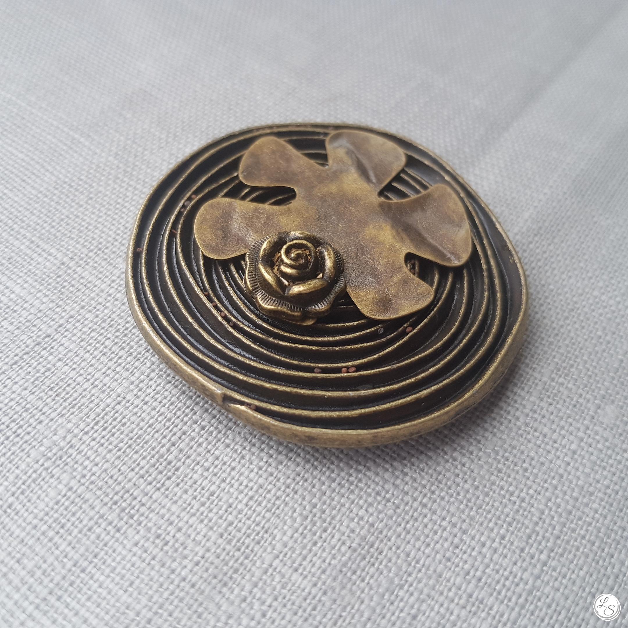 Broche aimantée "Duo fleurs bronze" – Image 3