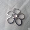 Broche aimantée "Porte lunettes fleur argent et sa perle vieux rose" – Image 2