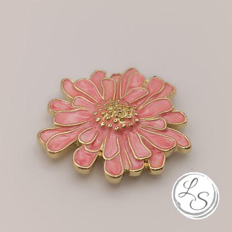 Broche aimantée "Fleur relief émaillée rose" – Image 4