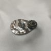 Broche aimantée "Goutte argentée avec sa fleur bronze" – Image 3