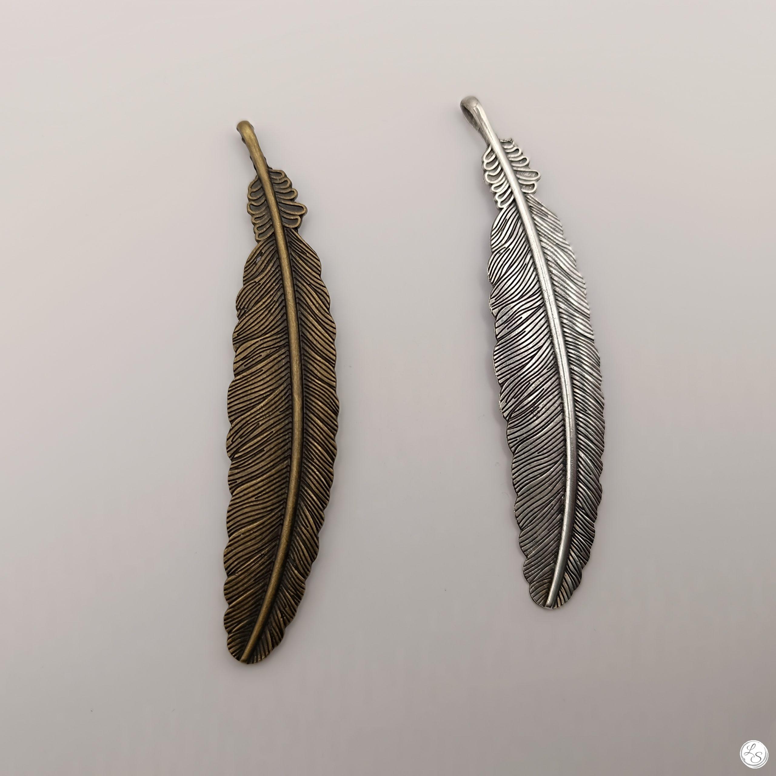 Broche aimantée grande plume , bijou magnétique sans percer