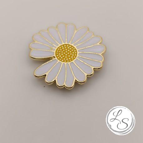 Broche aimantée "Marguerite émaillée blanche" – Image 3