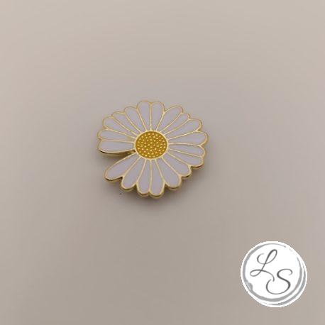 Broche aimantée "Marguerite émaillée blanche" – Image 4