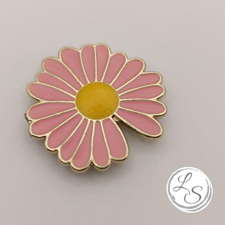 Broche aimantée "Marguerite émaillée rose" – Image 4