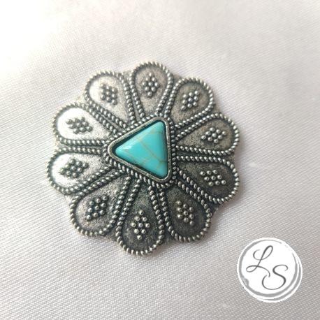 Broche aimantée "Médaillon imitation turquoise" – Image 4