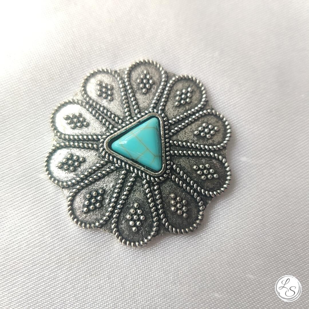 Broche aimantée "Médaillon imitation turquoise" – Image 4
