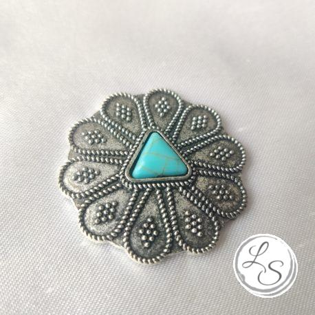 Broche aimantée "Médaillon imitation turquoise" – Image 3