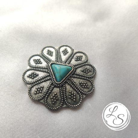Broche aimantée "Médaillon imitation turquoise" – Image 2