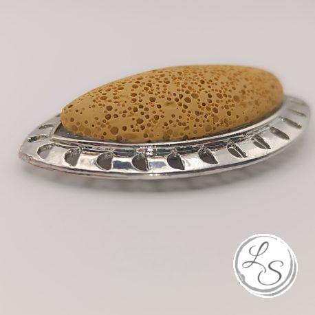 BROCHE AIMANTÉE CRÉATION UNIQUE  "Œil moutarde" – Image 5