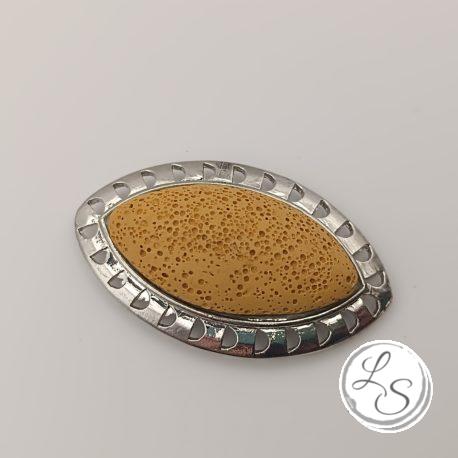 BROCHE AIMANTÉE CRÉATION UNIQUE  "Œil moutarde" – Image 4