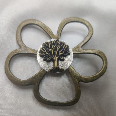 Broche aimantée "Porte lunettes bronze arbre "