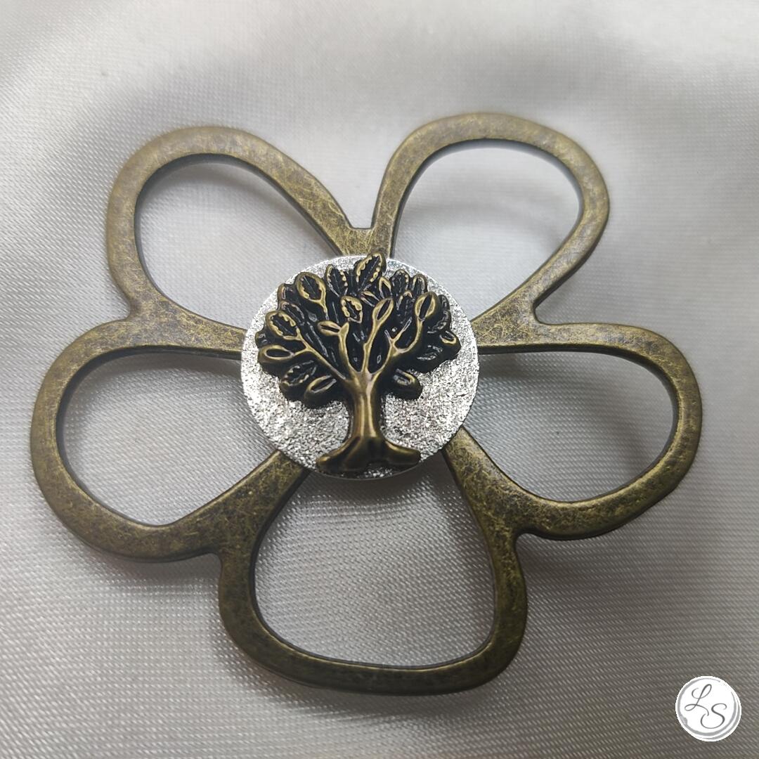 Broche aimantée "Porte lunettes bronze arbre "