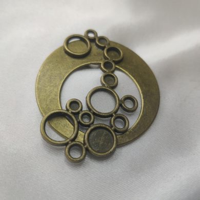 Broche aimantée "Porte lunettes bronze multi anneaux"