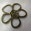 Broche aimantée "Porte lunettes fleur double bronze"