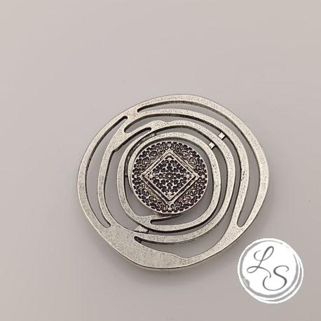 Broche aimantée "Spirale argentée celtique"