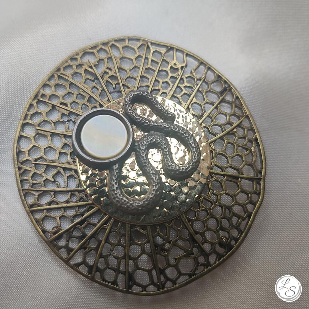 BROCHE AIMANTÉE CRÉATION UNIQUE "Superposition serpent"
