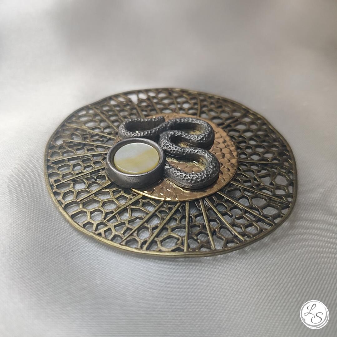 BROCHE AIMANTÉE CRÉATION UNIQUE "Superposition serpent" – Image 3
