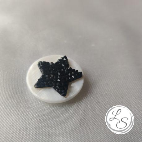 Broche aimantée "Swarovski étoile noire sur nacre" – Image 2