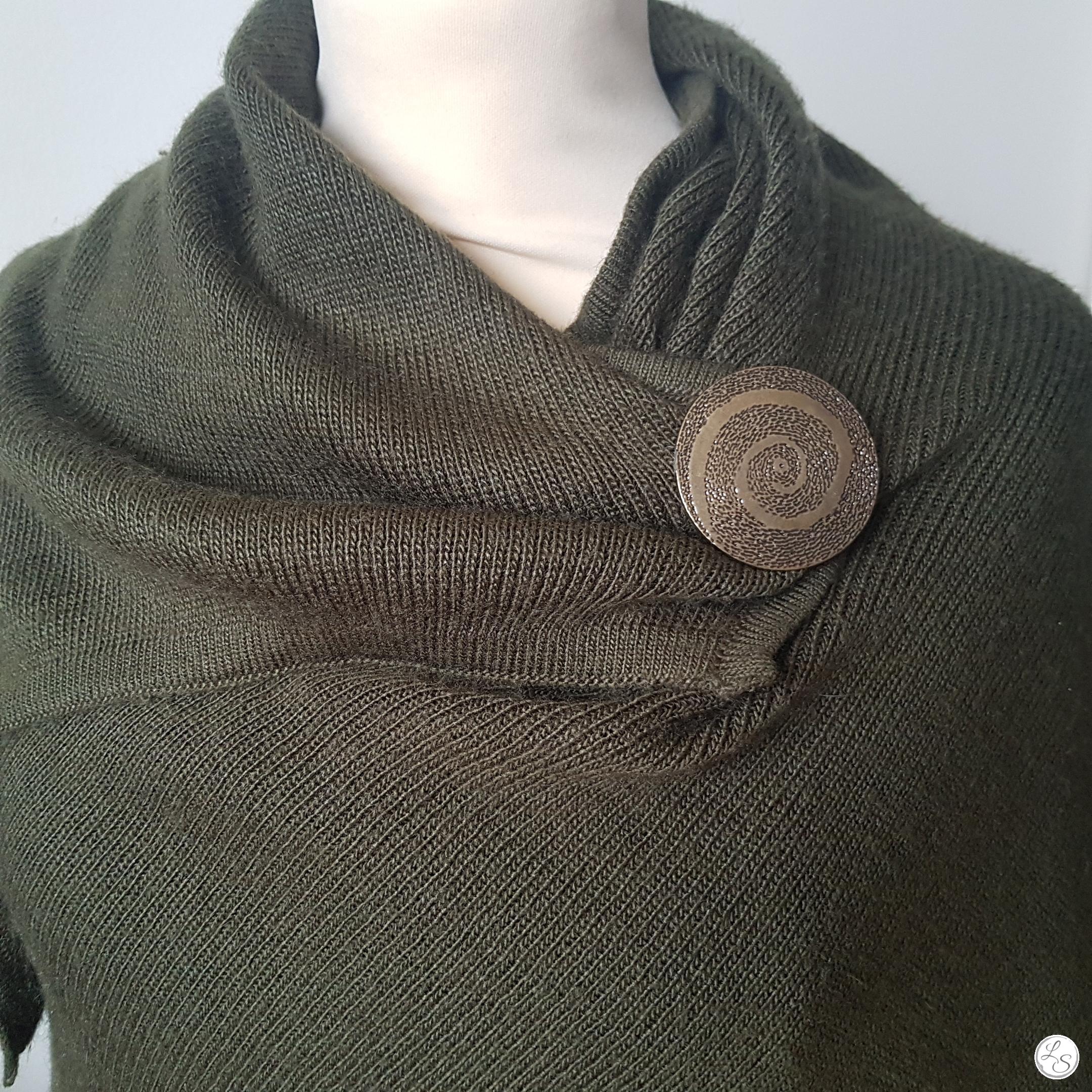 Broche aimantée "Spirale pleine en métal couleur bronze"