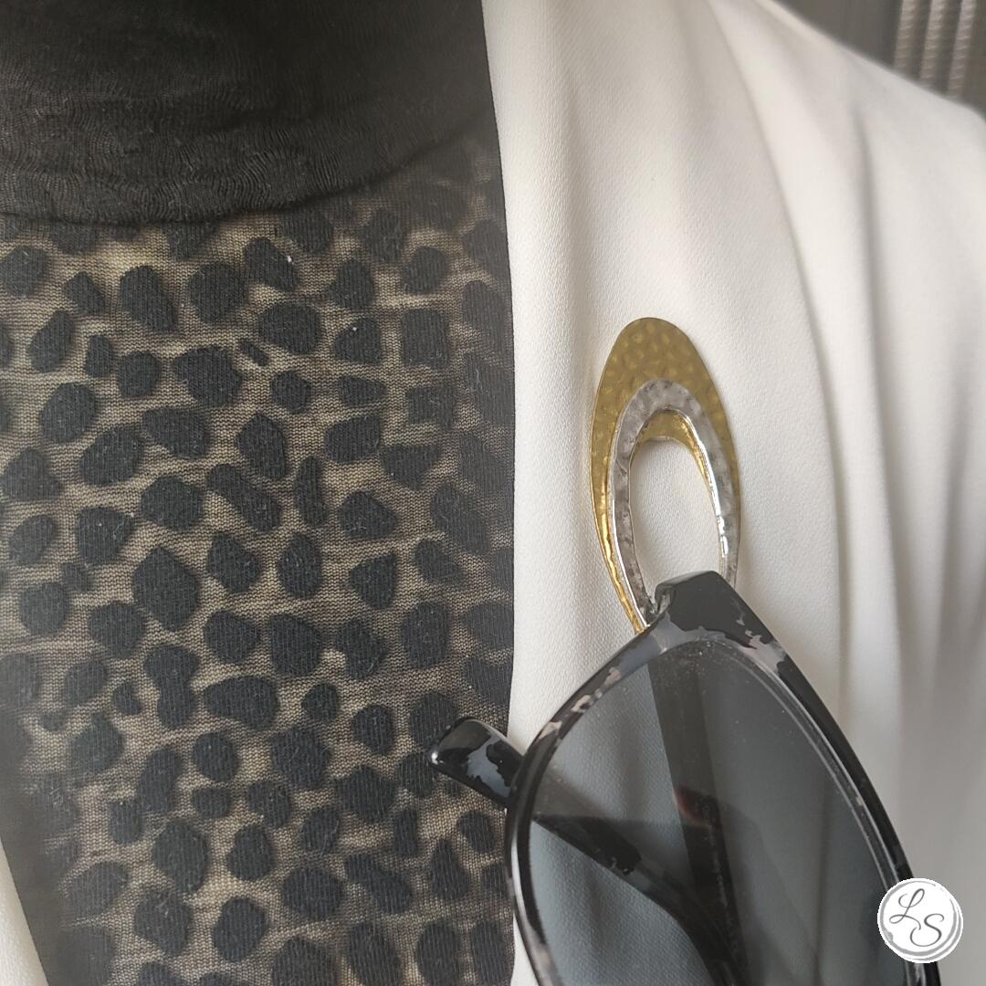 Broche aimantée "Porte lunettes doré argenté" – Image 3