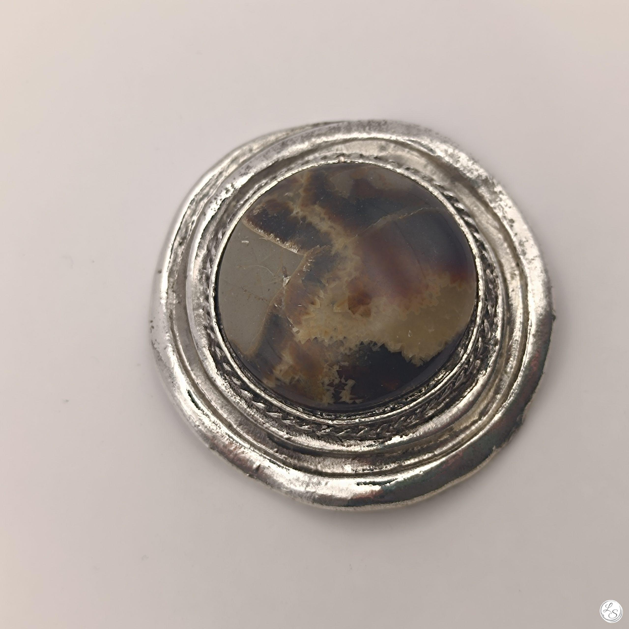 bijou broche septaria de madagascar creation unique pierre naturelle