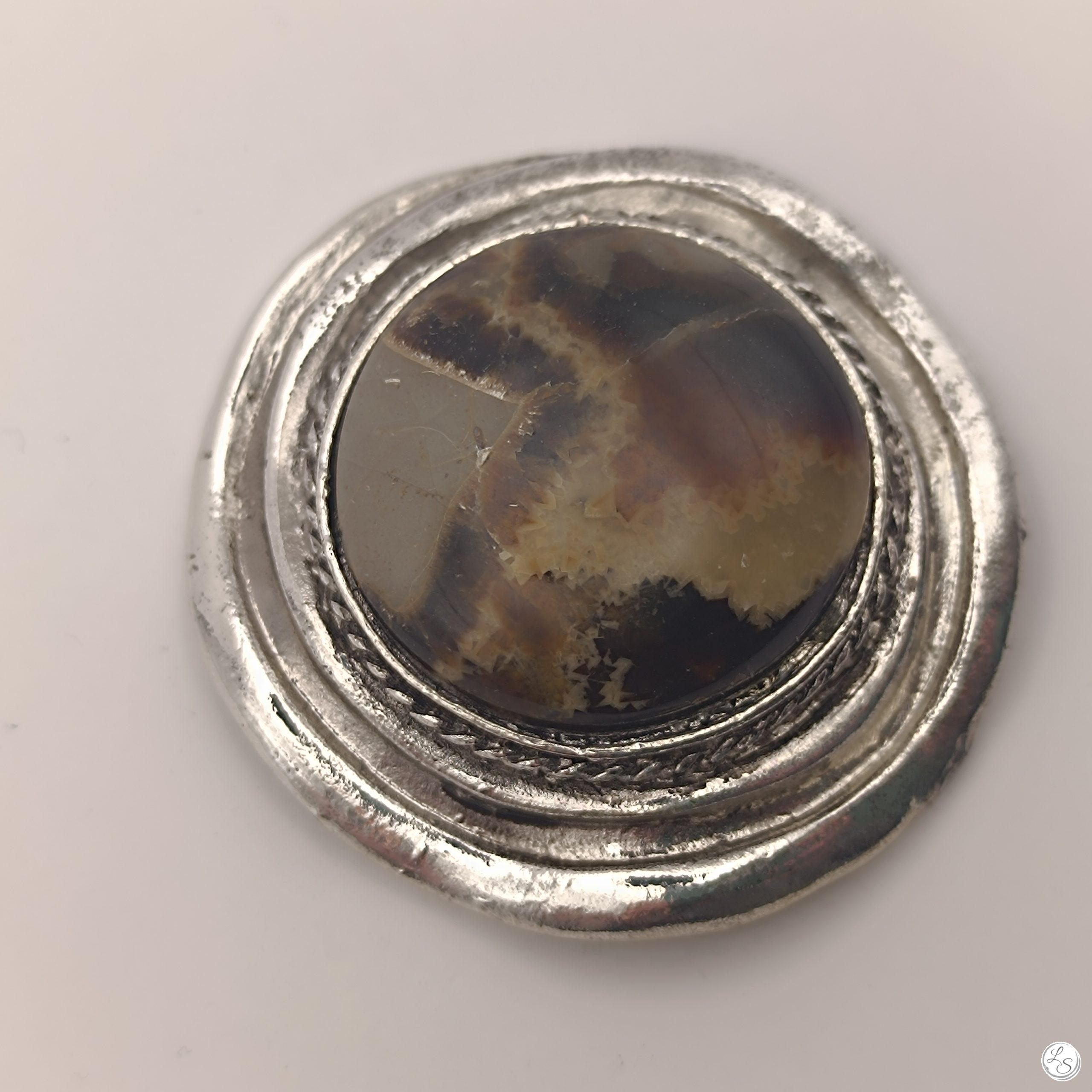 bijou broche septaria de madagascar creation unique pierre naturelle