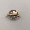 Broche aimantée "Chat doré sur fond noir émaillé"
